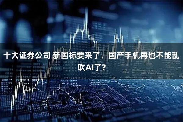 十大证券公司 新国标要来了，国产手机再也不能乱吹AI了？